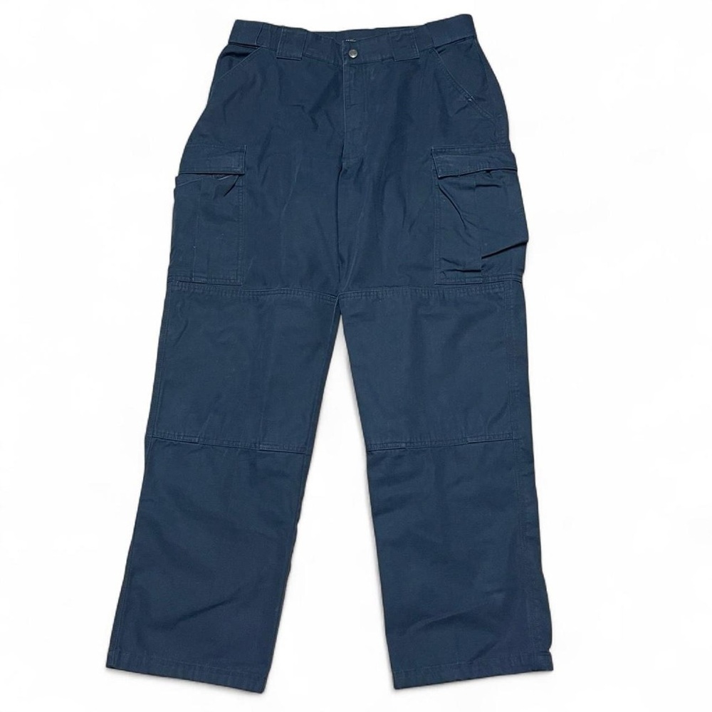 5.11 Tactical Mens Ripstop Pants 35x31 Large Navy Blue Double Knee Cargo